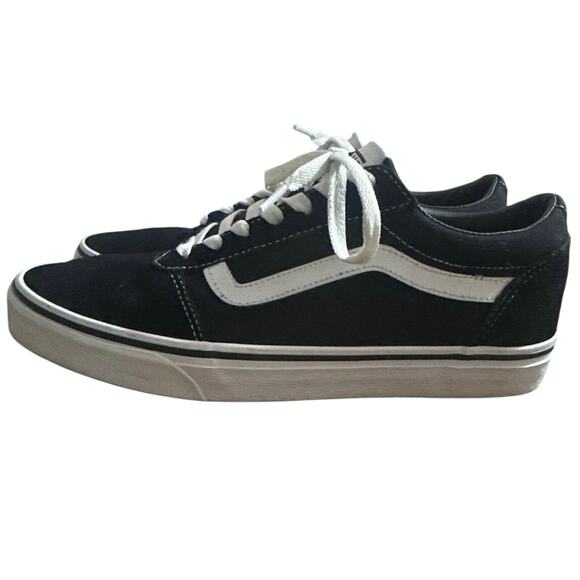 Vans old skool 500417 mens black/true white lace up sneakers top toe is veloure - Picture 2 of 9